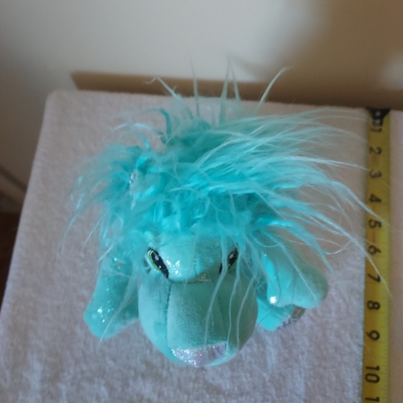 redemption plus plush 322354 turquoise silver sparkle lion 10" Plush Nwot - Picture 7 of 7